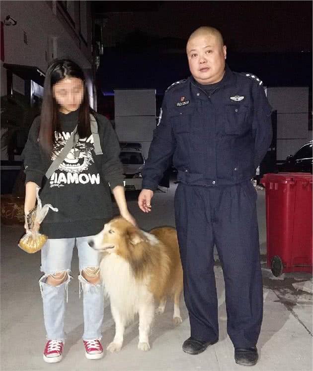 民警用“妙招”帮助走失苏牧犬找到主人