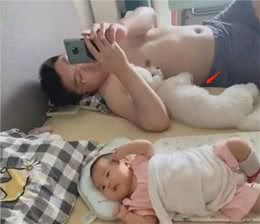 奶爸哄娃错把狗子搂在怀，父爱如“山体滑坡”，孩子是“意外”？