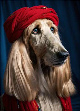 迷人飘逸的阿富汗猎犬—阿富汗猎犬